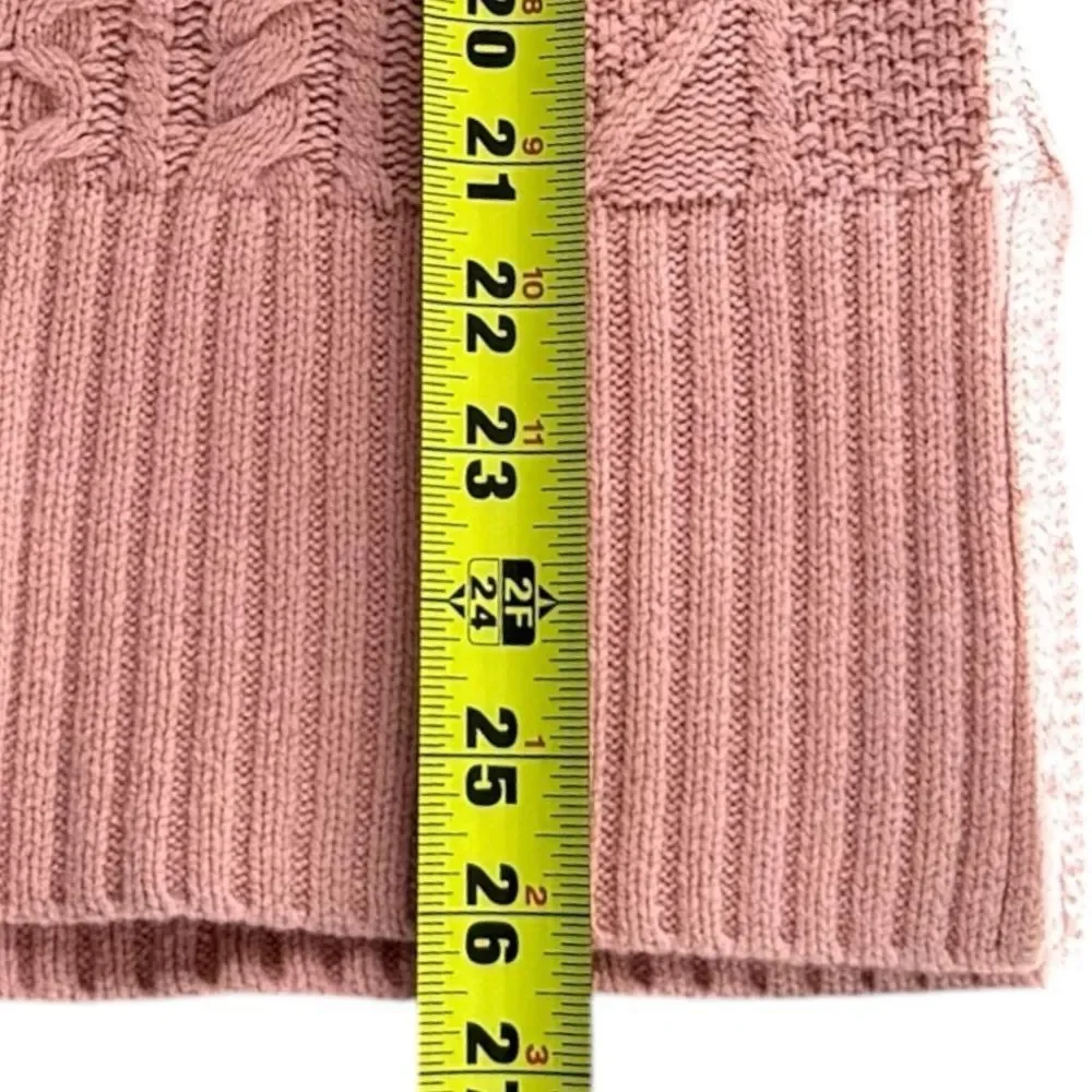 J. Crew Patchwork Cable Knit Wool Blend Pink Tunic Sweater Heather Dusk. XXS.